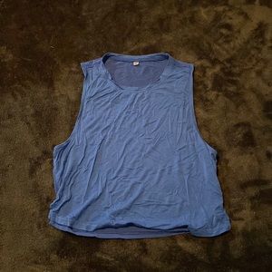Blue workout top crop top